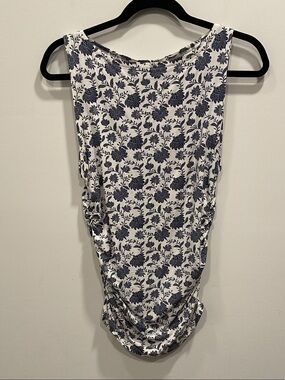 rag & bone White Tank with Navy Floral Print